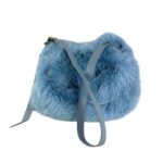 Bolso Bandolera con Pelito Sintético, Cierre de Botón y Asa Larga para Mujer