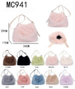 Bolso Bandolera con Pelito Sintético, Cierre de Botón y Asa Larga para Mujer - Imagen 3