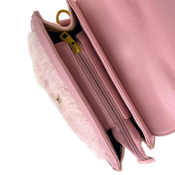 Bolso de Mano con Pelo Sintético, Bolsillo Trasero y Bonito Diseño para Mujer - Imagen 4