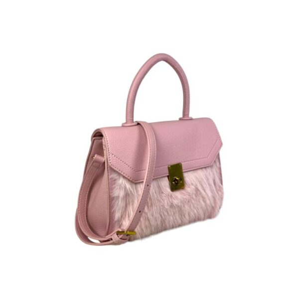 Bolso de Mano con Pelo Sintético, Bolsillo Trasero y Bonito Diseño para Mujer - Imagen 3