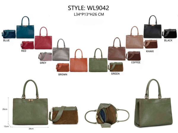 Amplio Bolso Sintético de Mujer con Solapa de Giro y Bolsito Extra con Cremallera - Imagen 2