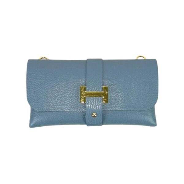 Bolso de Piel Italiano para Mujer con Diseño Dorado H y Asa Extraíble tipo Cadena - Imagen 3