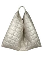 Amplio Bolso Acolchado tipo Hobo de Mujer con Gran Capacidad y Cierre de Botón