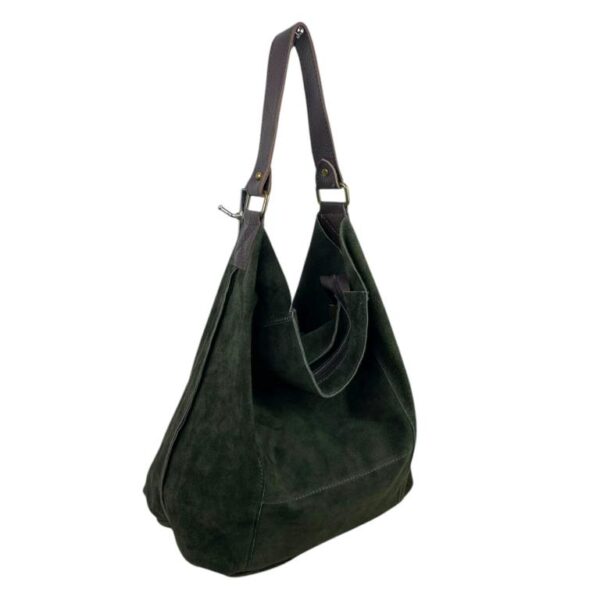 Bolso Hobo Piel de Serraje para Mujer con Asa de Cuero y Gran Capacidad - Imagen 9
