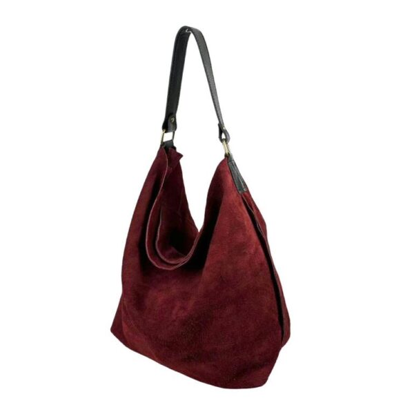 Bolso Hobo Piel de Serraje para Mujer con Asa de Cuero y Gran Capacidad - Imagen 12