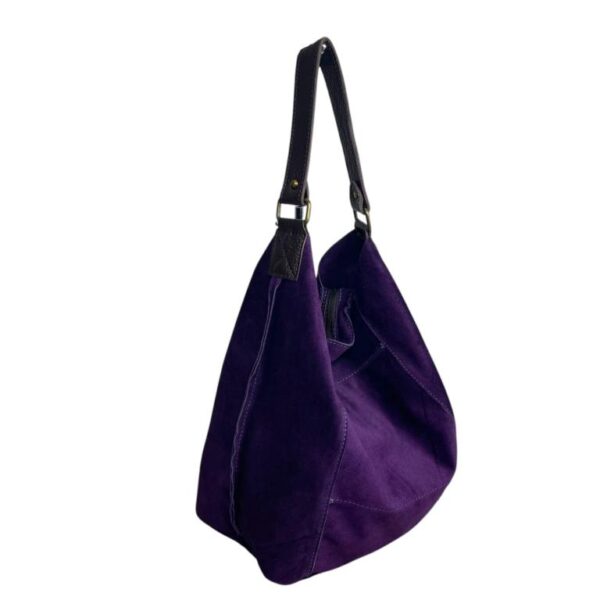 Bolso Hobo Piel de Serraje para Mujer con Asa de Cuero y Gran Capacidad - Imagen 8