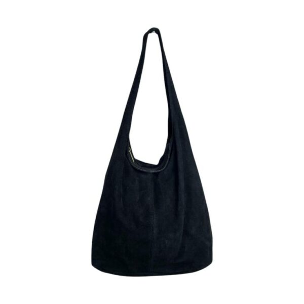 Amplio Bolso de Hombro en Piel de Serraje con Cierre de Cremallera para Mujer - Imagen 4