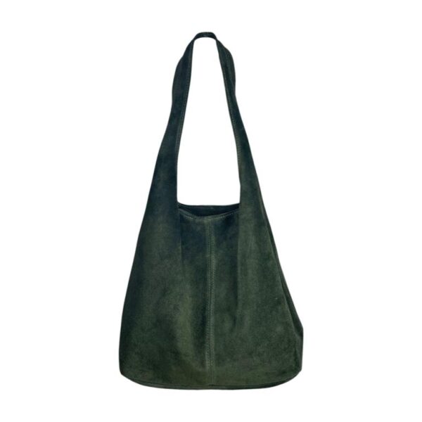 Amplio Bolso de Hombro en Piel de Serraje con Cierre de Cremallera para Mujer - Imagen 5