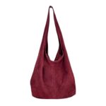 Amplio Bolso de Hombro en Piel de Serraje con Cierre de Cremallera para Mujer - Imagen 6