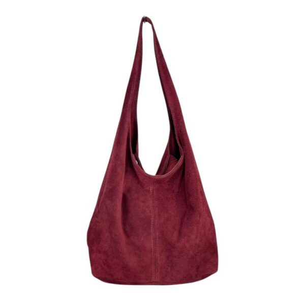 Amplio Bolso de Hombro en Piel de Serraje con Cierre de Cremallera para Mujer - Imagen 6