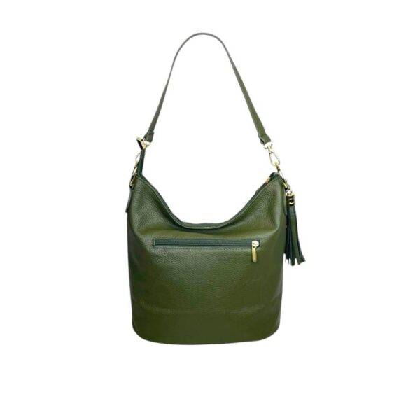 Bolso de Hombro en Piel con Bolsillo Trasero, Enganche Dorado y Asa Larga Mujer - Imagen 38