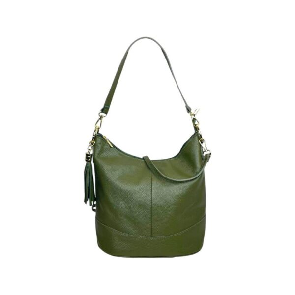 Bolso de Hombro en Piel con Bolsillo Trasero, Enganche Dorado y Asa Larga Mujer - Imagen 37