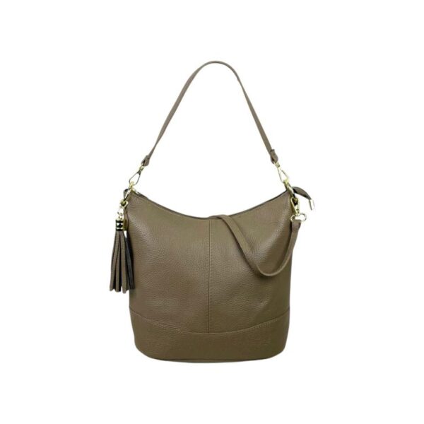 Bolso de Hombro en Piel con Bolsillo Trasero, Enganche Dorado y Asa Larga Mujer - Imagen 34