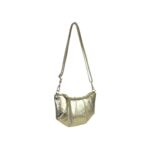 Bolso Bandolera de Mujer en Piel Italiana con Diseño Medialuna y Efecto Brillante