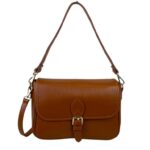 Bolso Bandolera de Piel Italiana con Asa Corta y Bolsillo Trasero para Mujer - Imagen 2