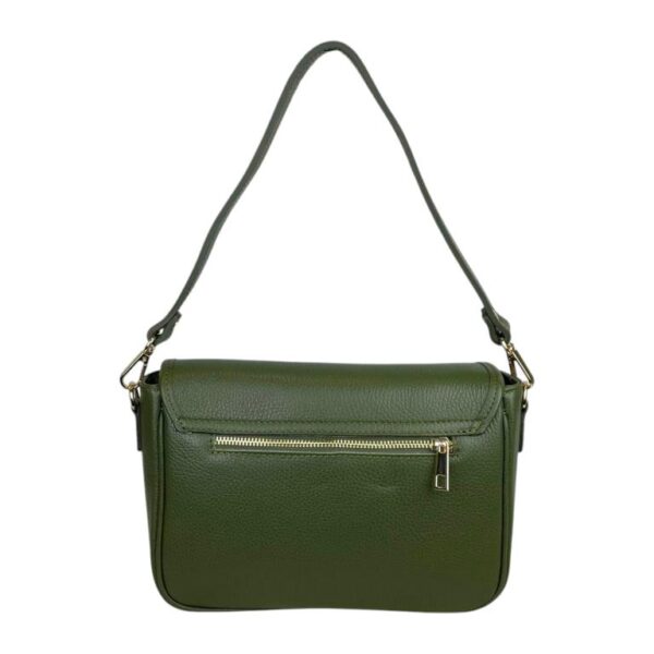 Bolso Bandolera de Piel Italiana con Asa Corta y Bolsillo Trasero para Mujer - Imagen 9