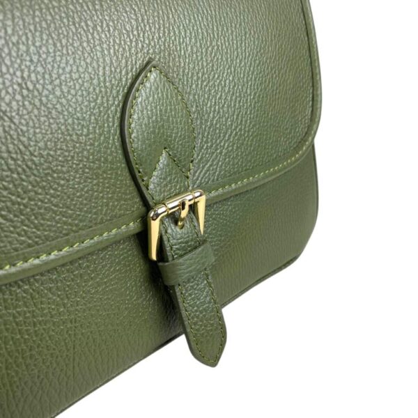 Bolso Bandolera de Piel Italiana con Asa Corta y Bolsillo Trasero para Mujer - Imagen 14