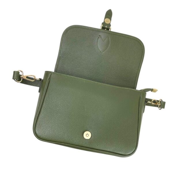 Bolso Bandolera de Piel Italiana con Asa Corta y Bolsillo Trasero para Mujer - Imagen 12