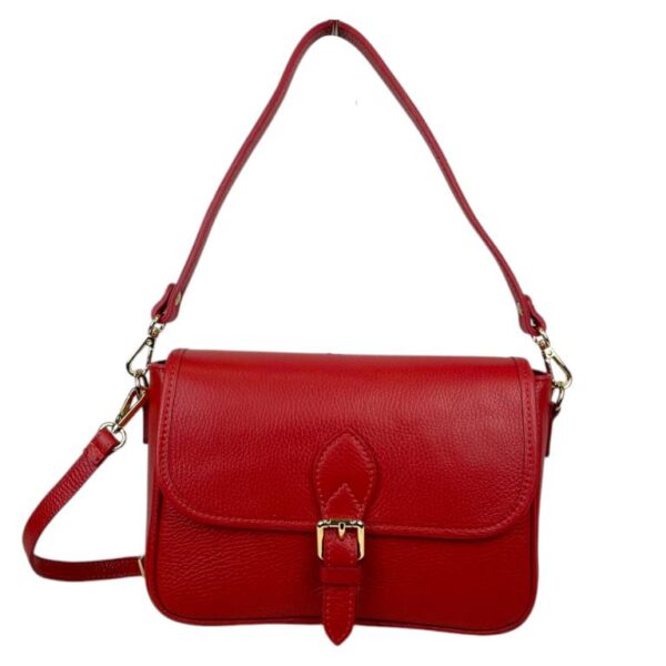 Bolso Bandolera de Piel Italiana con Asa Corta y Bolsillo Trasero para Mujer - Imagen 4