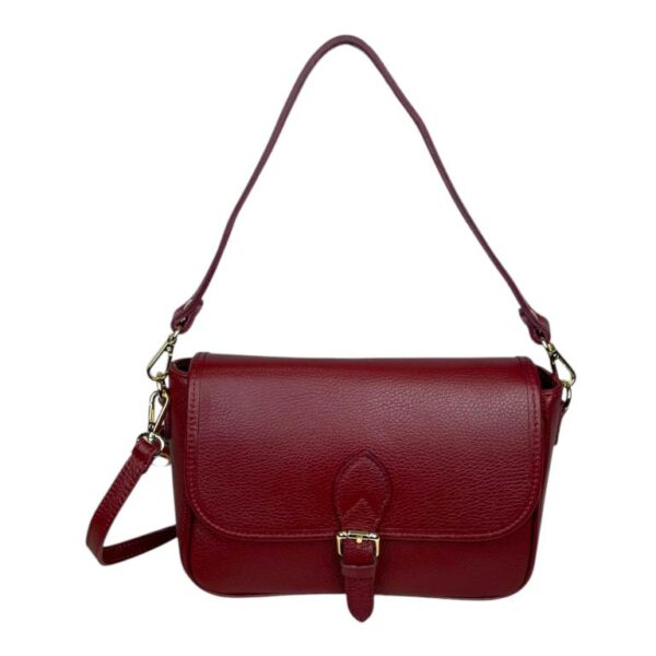 Bolso Bandolera de Piel Italiana con Asa Corta y Bolsillo Trasero para Mujer - Imagen 10