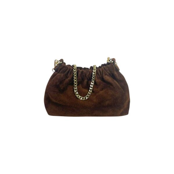 Bolso Bucket de Piel con 2 Asas de Cadena y Cierre de Imán Tipo Botón Mujer - Imagen 3