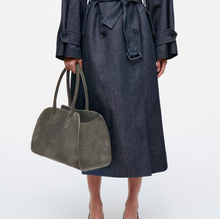 Bolso de Hombro en Piel Italiana con Asas Largas y Tira Bandolera para Mujer