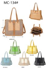 Bolso Sintético Tipo Tote de Mujer con Gran Capacidad, 2 Asas y Tira Bandolera - Imagen 2