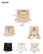 Mochila Sintética tipo Bucket de Mujer con Cierre de Giro y Monedero Extra - Imagen 3