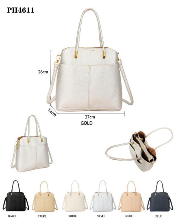 Bolso Sintético de Mano con 2 Compartimentos Frontales y 3 Interiores de Mujer - Imagen 2