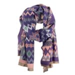 Cómoda Bufanda de Lana con Precioso Diseño y Colores de Mujer