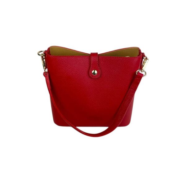 Bolso de Hombro en Piel Italiana con Asa Larga, Tira Bandolera y Mini Solapa Magnética de Mujer - Imagen 13