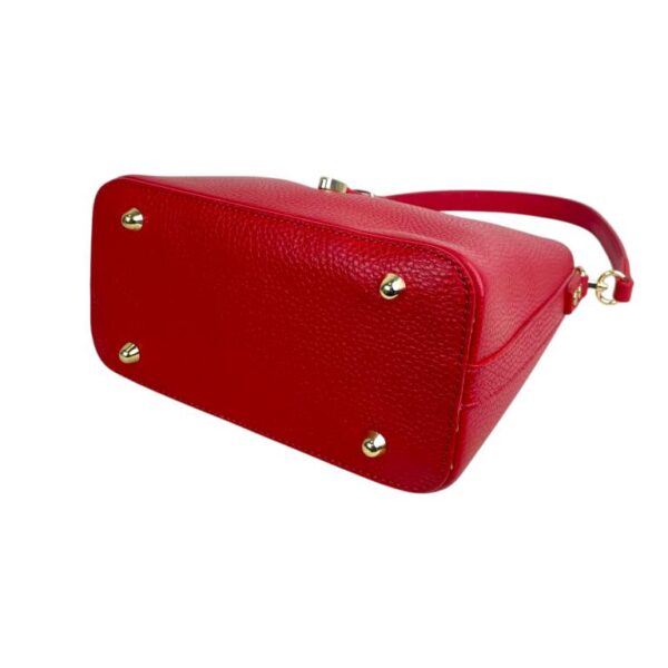 Bolso de Hombro en Piel Italiana con Asa Larga, Tira Bandolera y Mini Solapa Magnética de Mujer - Imagen 15