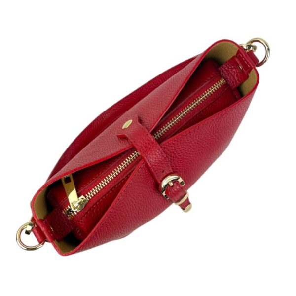 Bolso de Hombro en Piel Italiana con Asa Larga, Tira Bandolera y Mini Solapa Magnética de Mujer - Imagen 19