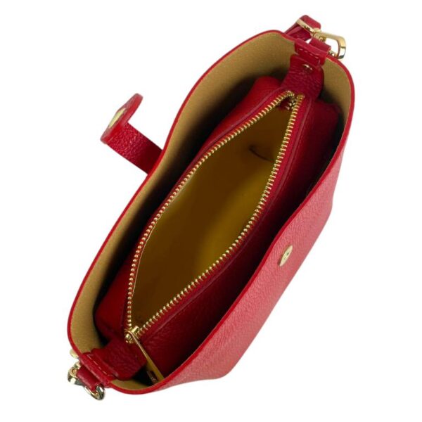 Bolso de Hombro en Piel Italiana con Asa Larga, Tira Bandolera y Mini Solapa Magnética de Mujer - Imagen 18