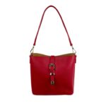 Bolso de Hombro en Piel Italiana con Asa Larga, Tira Bandolera y Mini Solapa Magnética de Mujer - Imagen 11