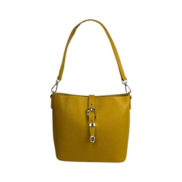 Bolso de Hombro en Piel Italiana con Asa Larga, Tira Bandolera y Mini Solapa Magnética de Mujer - Imagen 5