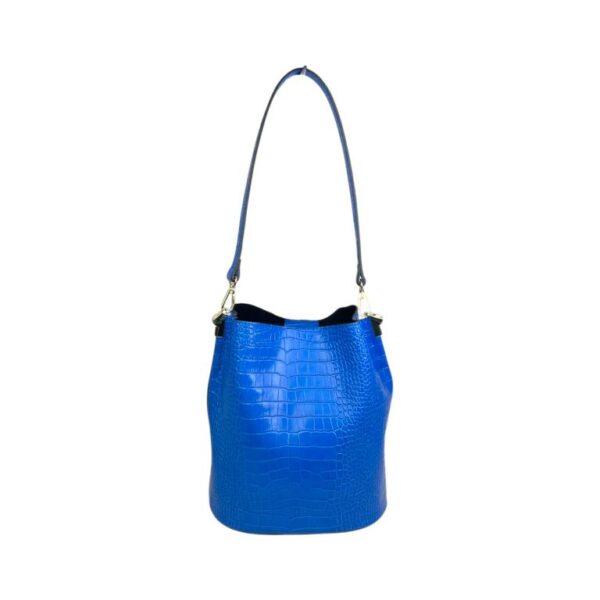 Amplio Bolso Bucket en Piel Italiana con Diseño de Serpiente y 3 Compartimentos de Mujer - Imagen 6