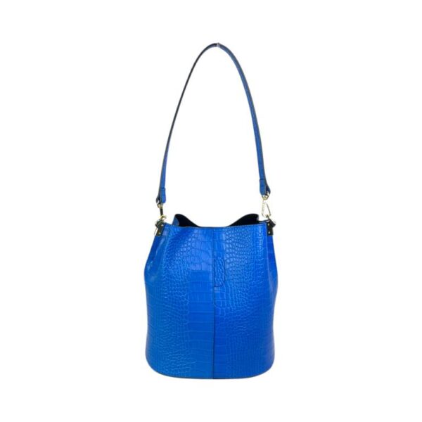 Amplio Bolso Bucket en Piel Italiana con Diseño de Serpiente y 3 Compartimentos de Mujer - Imagen 7