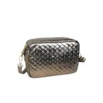 Bolso Bandolera de Mujer en Piel Italiana con Efecto Brillante y 2 Bolsillos con Cremallera - Imagen 7