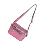 Bolso Bandolera de Mujer en Piel Italiana con Efecto Brillante y 2 Bolsillos con Cremallera - Imagen 11