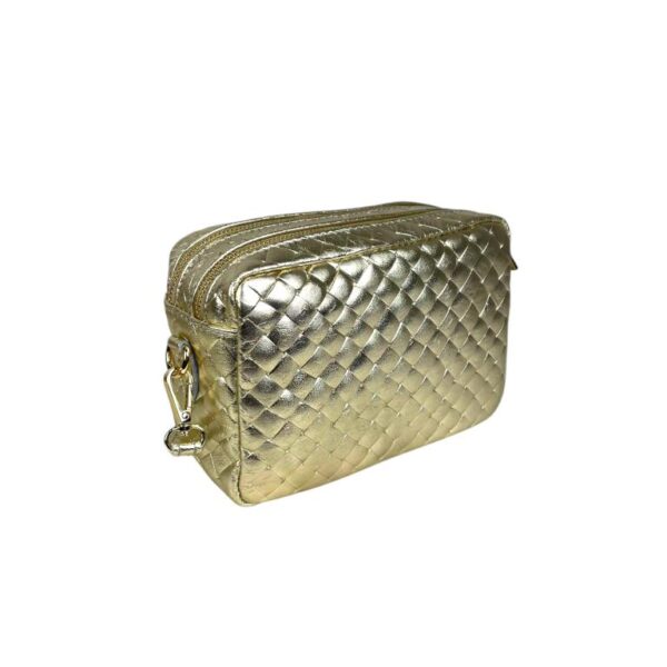 Bolso Bandolera de Mujer en Piel Italiana con Efecto Brillante y 2 Bolsillos con Cremallera - Imagen 2