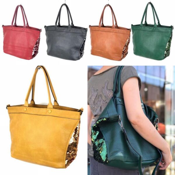 Bolso de Hombro Sintético para Mujer con Gran Capacidad y Lentejuelas Laterales - Imagen 7