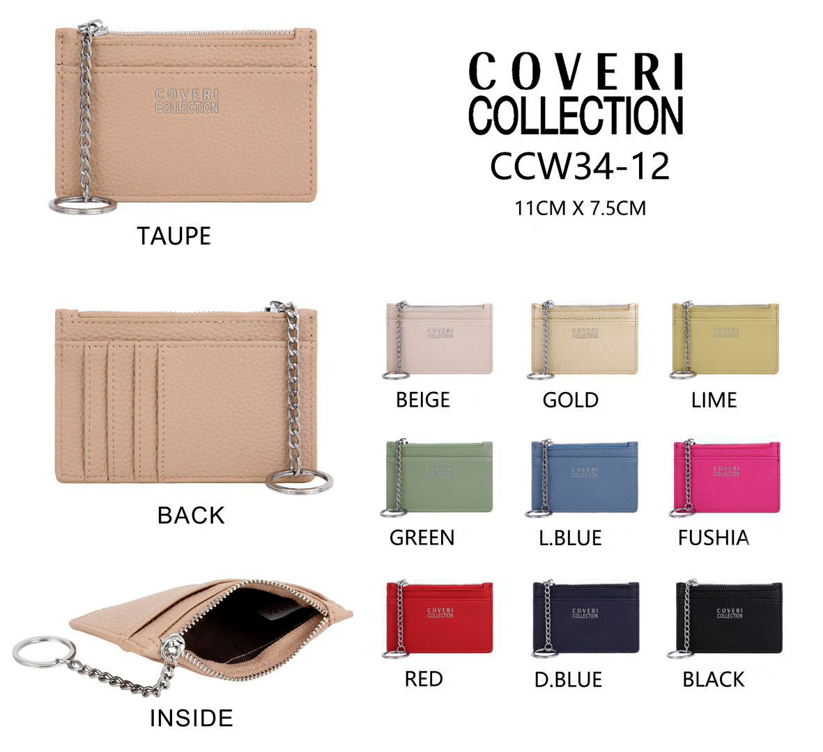 CGCCW34-12-All Monedero Sintético Coveri Collection de Mujer con Anilla y Espacio para Tarjeras - Imagen 1