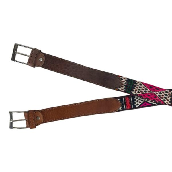 Cinturón Artesanal de Piel con Bonito Estampado Étnico y Diseño Exclusivo para Mujer - Imagen 5