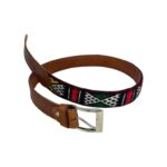 Cinturón Artesanal de Piel con Bonito Estampado Étnico y Diseño Exclusivo para Mujer