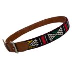 Cinturón Artesanal de Piel con Bonito Estampado Étnico y Diseño Exclusivo para Mujer - Imagen 3