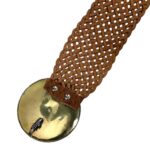 Cinturón Artesanal Metalizado en Piel con Hebilla Circular y Estilo Único para Mujer - Imagen 7