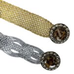 Cinturón Artesanal Metalizado en Piel con Hebilla Circular y Estilo Único para Mujer - Imagen 3