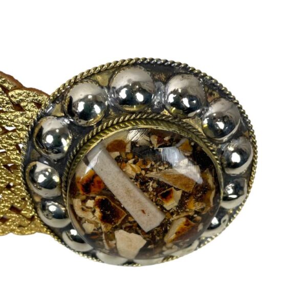 Cinturón Artesanal Metalizado en Piel con Hebilla Circular y Estilo Único para Mujer - Imagen 6