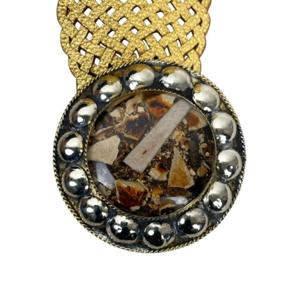 Cinturón Artesanal Metalizado en Piel con Hebilla Circular y Estilo Único para Mujer - Imagen 4